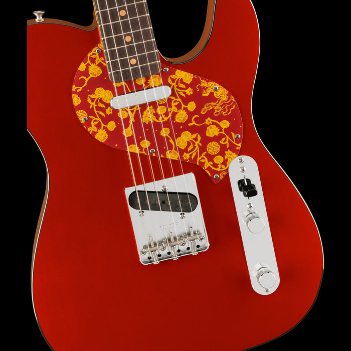 Fender Limited Edition Raphael Saadiq Telecaster Rosewood Fingerboard Dark Metallic Red Closeup Body