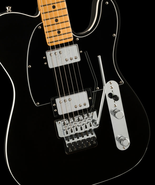 Fender Ultra Luxe Telecaster HH Floyd Rose Maple Mystic Black Guitar Pickup Closeup