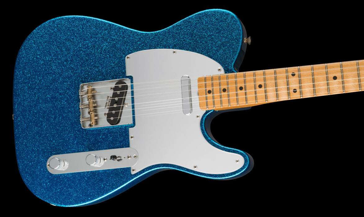 Fender Artist Series J Mascis Tele Maple Board Bottle Rocket Blue Flake Angle Crop