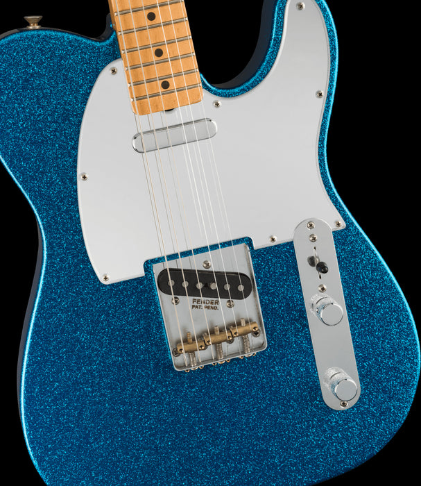 Fender Artist Series J Mascis Tele Maple Board Bottle Rocket Blue Flake Front Closeup