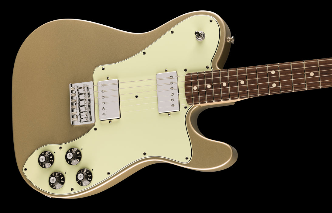 Fender Artist Series Chris Shiflett Telecaster Deluxe Shoreline Gold Rosewood Contour Body Right