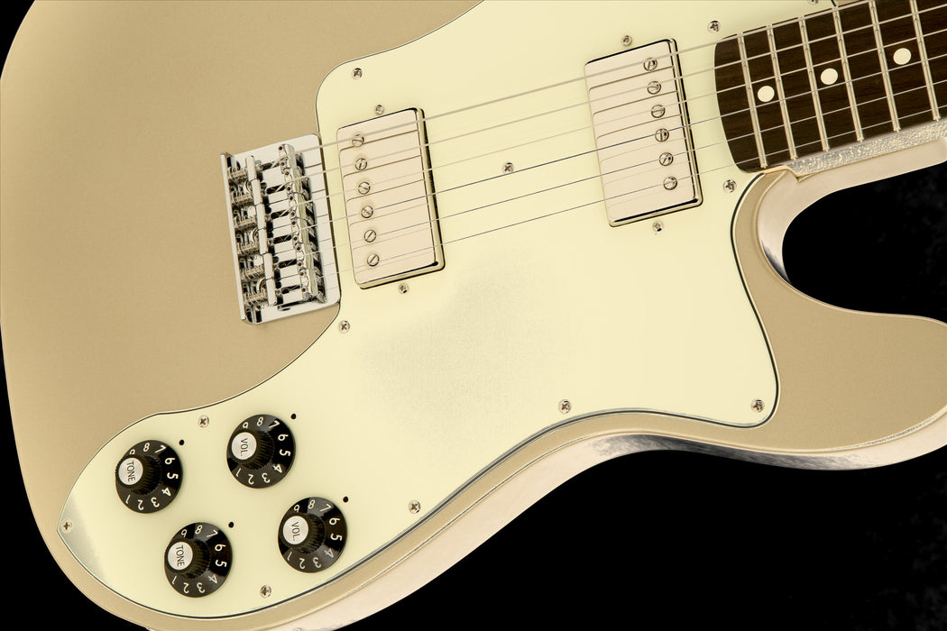 Fender Artist Series Chris Shiflett Telecaster Deluxe Shoreline Gold Rosewood Front Body Detail