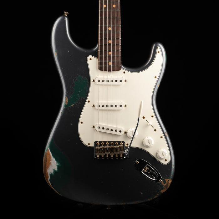 Fender Custom Shop 1962 Stratocaster Heavy Relic Charcoal Frost Metallic over Sherwood Green Metallic