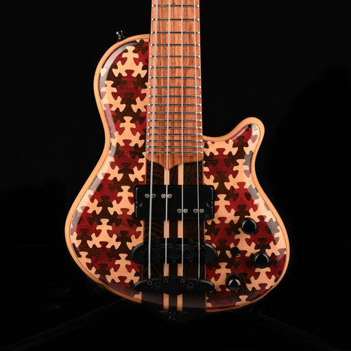 Mayones Cali4 Bass (17.5" Scale) Swamp Ash Body Triskelion Top Natural with Case - IN STOCK!!!