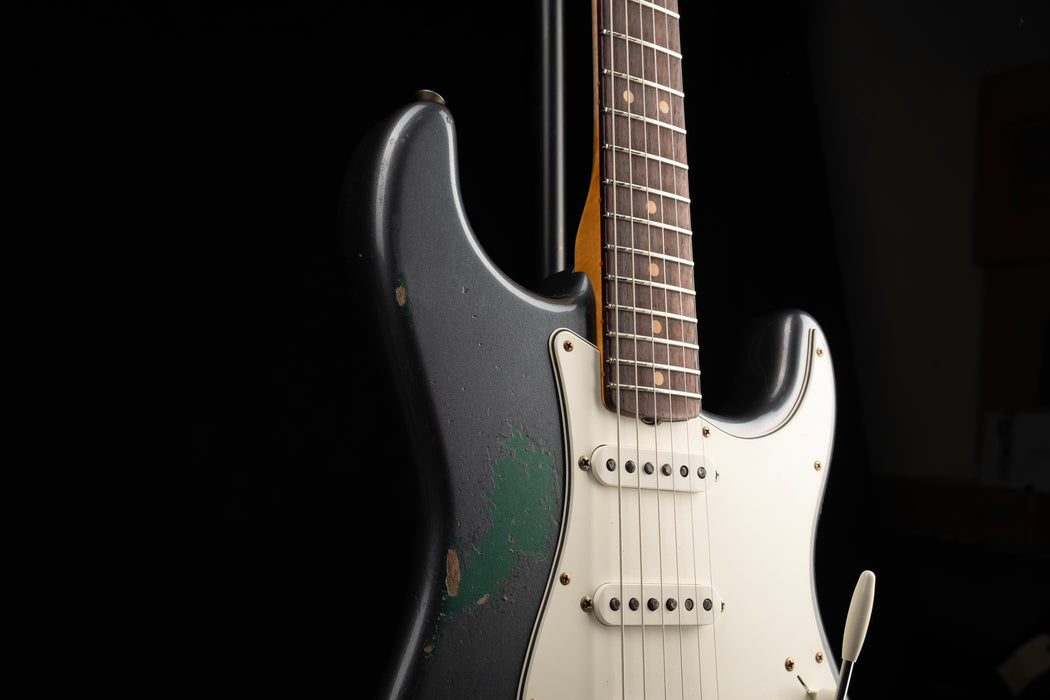 Fender Custom Shop 1962 Stratocaster Heavy Relic Charcoal Frost Metallic over Sherwood Green Metallic