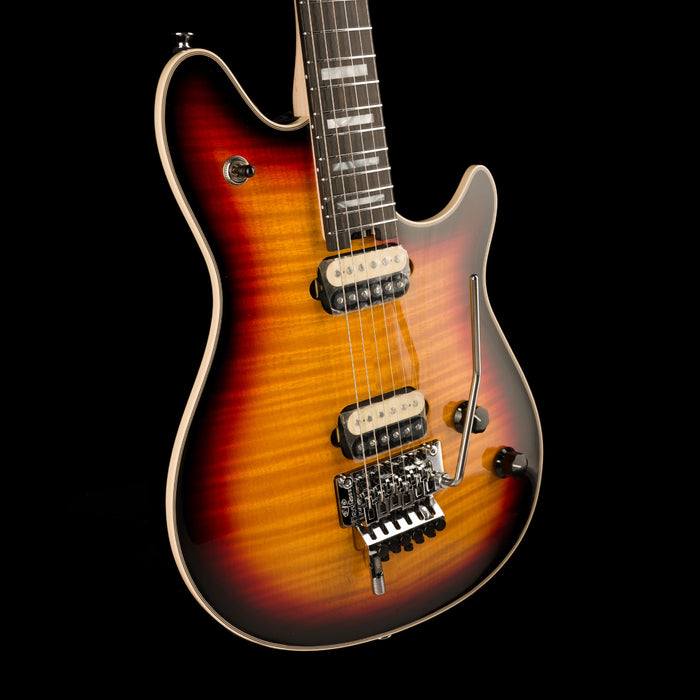 EVH Wolfgang USA 5A Flame Top 3-Tone Burst Body Angle