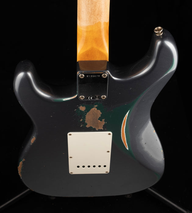 Fender Custom Shop 1962 Stratocaster Heavy Relic Charcoal Frost Metallic over Sherwood Green Metallic