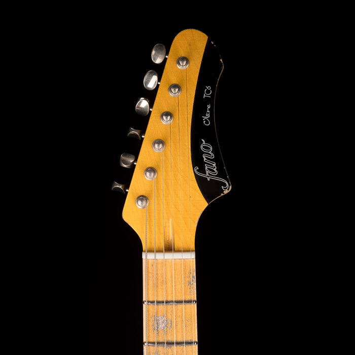 Fano Oltre TC6 Medium Distress 2-Tone Sunburst Headstock