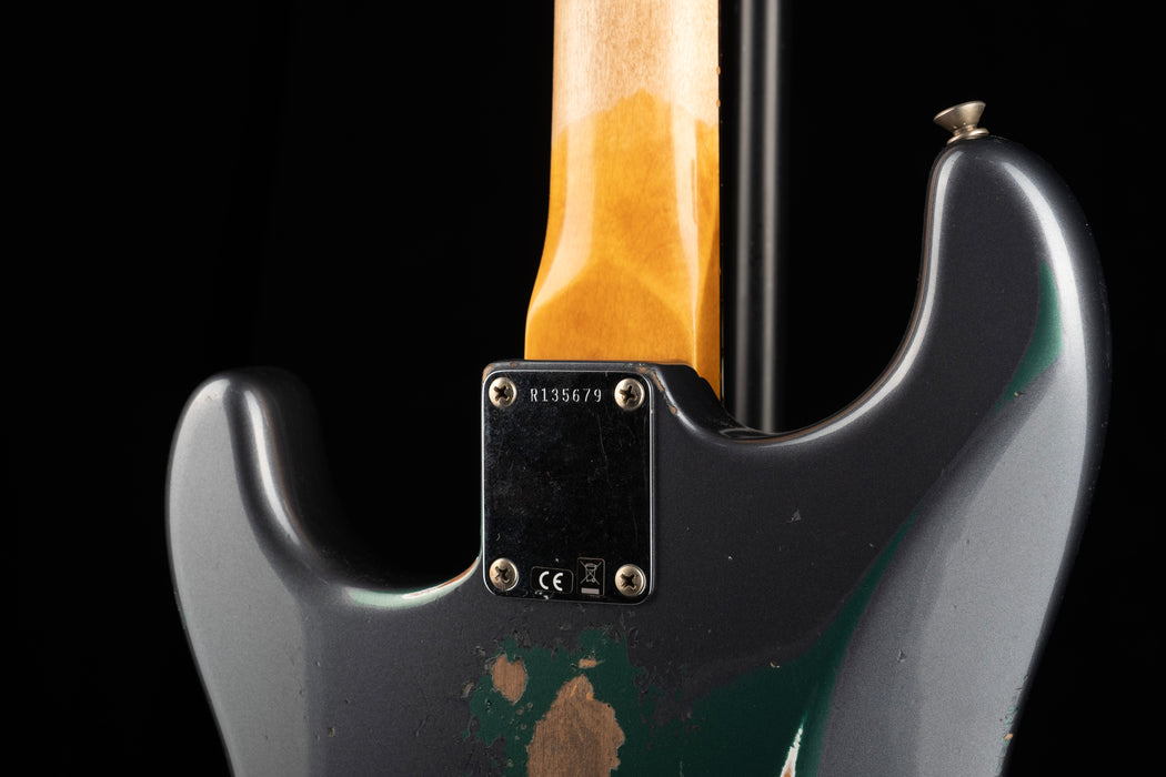 Fender Custom Shop 1962 Stratocaster Heavy Relic Charcoal Frost Metallic over Sherwood Green Metallic