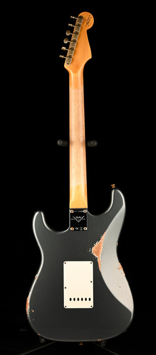 Fender Custom Shop 1962 Stratocaster Reverse Headstock Relic Charcoal Frost Metallic With Case