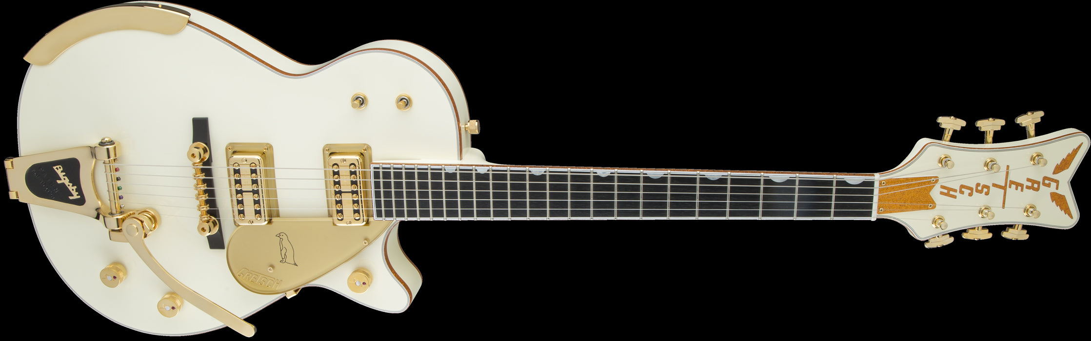 Gretsch G6134T-58 Vintage Select ’58 Penguin with Bigsby Vintage White Front Angle Right