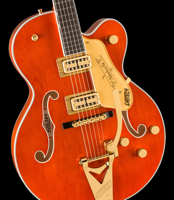 Gretsch Nashville Hollow Body with String-Thru Bigsby Gold Hardware Orange Stain Front Body Right