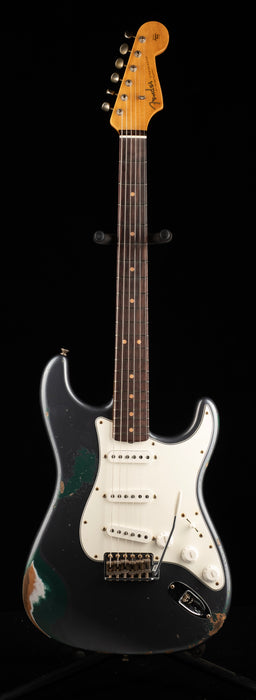 Fender Custom Shop 1962 Stratocaster Heavy Relic Charcoal Frost Metallic over Sherwood Green Metallic