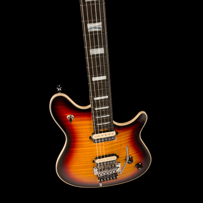 EVH Wolfgang USA 5A Flame Top 3-Tone Burst Angle Down