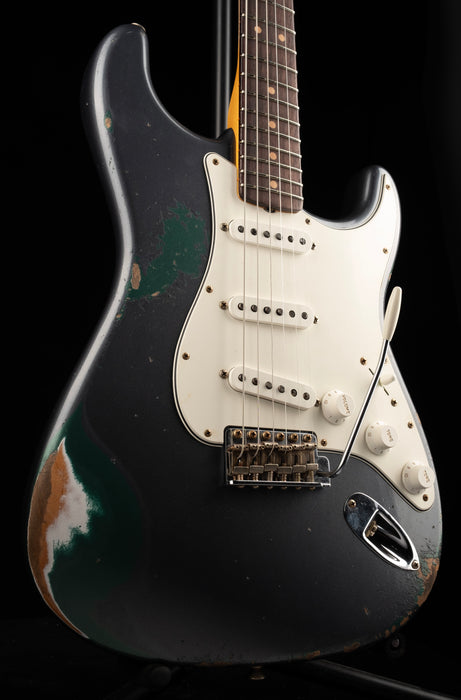 Fender Custom Shop 1962 Stratocaster Heavy Relic Charcoal Frost Metallic over Sherwood Green Metallic