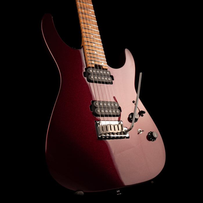 Charvel USA Select DK24 HH 2PT CM Caramelized Flame Oxblood Angle