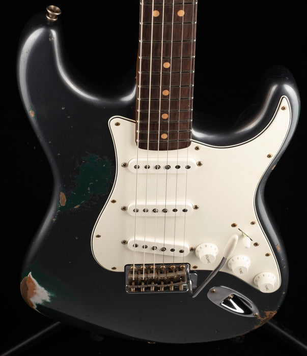 Fender Custom Shop 1962 Stratocaster Heavy Relic Charcoal Frost Metallic over Sherwood Green Metallic