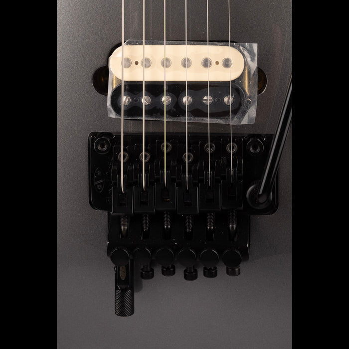 EVH Wolfgang USA Ebony Fingerboard Silver with Case - Serial # WG13742A - Demo Closeup Bridge