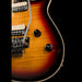 EVH Wolfgang USA 5A Flame Top 3-Tone Burst Closeup Knobs