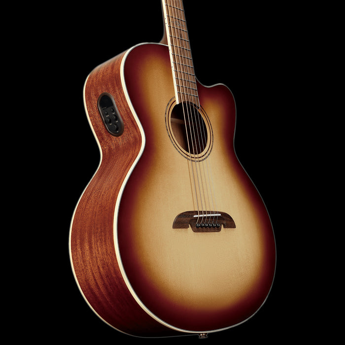 Alvarez ABT60CESHB Artist Cutaway Shadowburst Baritone Acoustic Electric Guitar Bottom Up