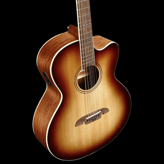 Alvarez ABT60CE-8SHB Artist 8-String Acoustic Electric Baritone Shadowburst Top Down