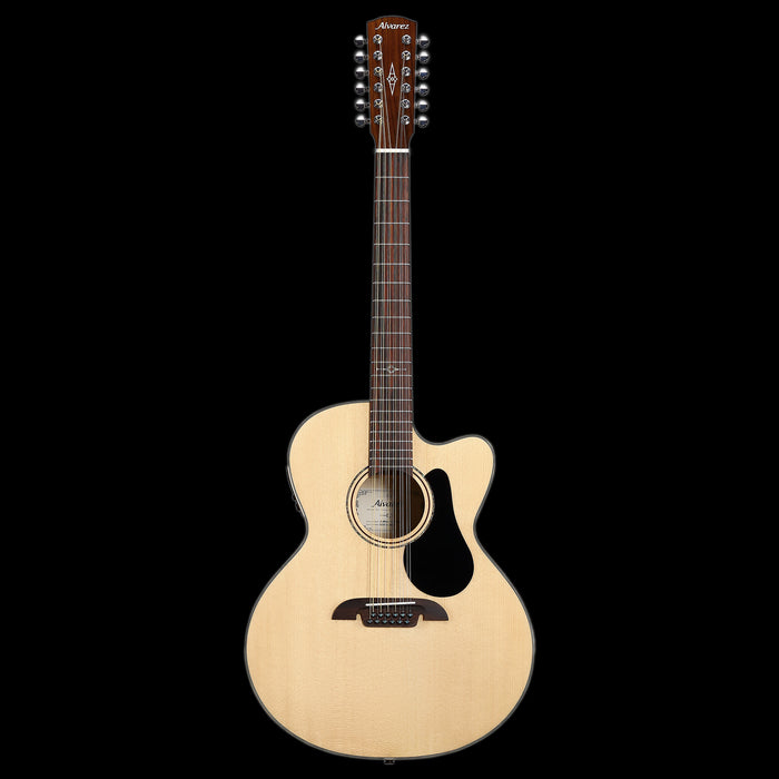 Alvarez AJ-80CE-12 String Cutaway Acoustic-Electric Jumbo Guitar Natural Front