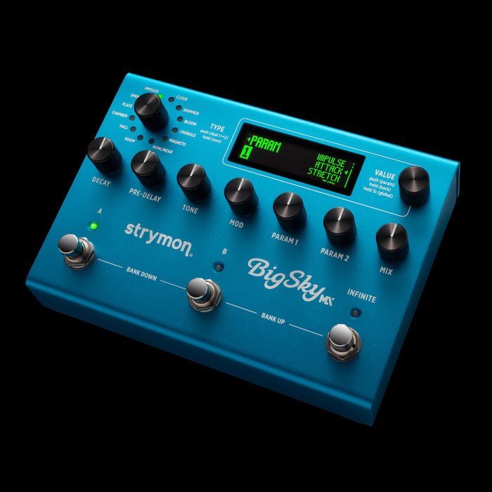 Strymon BigSky MX Reverb Pedal Tllt Left Closer