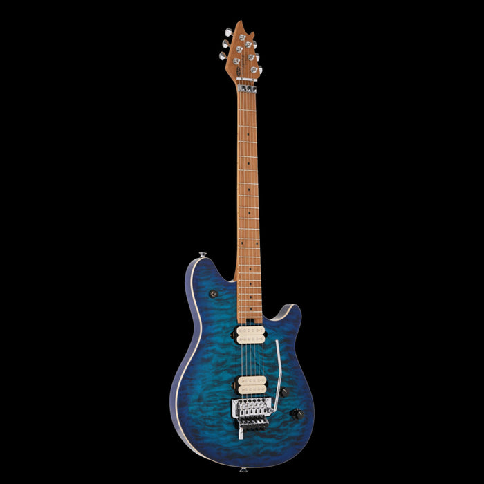 EVH Wolfgang Special QM Baked Maple Fingerboard Chlorine Burst Electric Guitar Front Angle Right