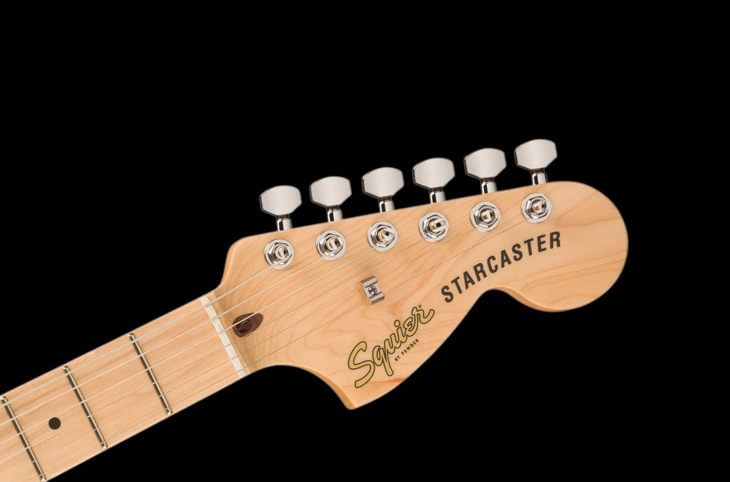 Squier Affinity Series Starcaster Deluxe Maple Fingerboard Sienna Sunburst Headstock Front