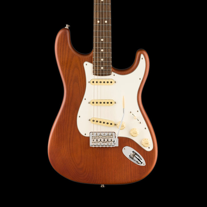 Fender American Performer Sassafras Stratocaster Rosewood Fingerboard Mocha With Gig Bag Front Crop