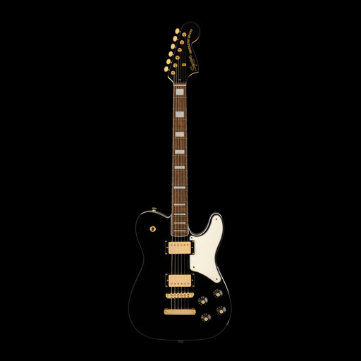 Fender Limited Edition Paranormal Troublemaker Telecaster Deluxe Parchment Pickguard Gold Hardware Black Front