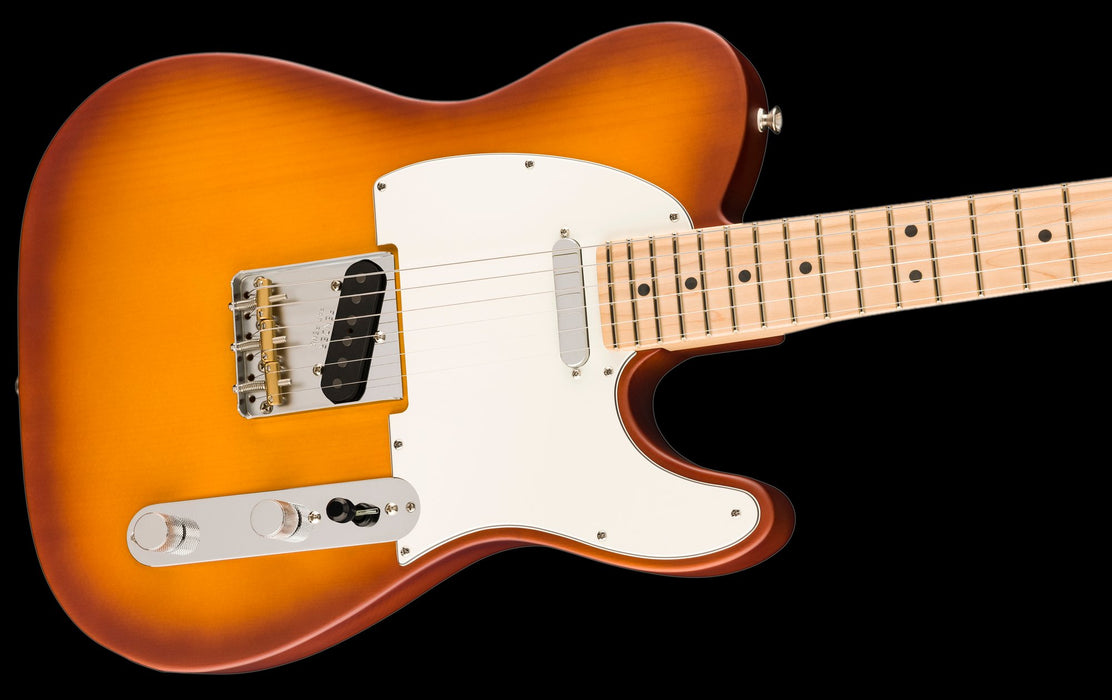 Fender American Performer Telecaster Maple Fingerboard Honey Burst With Gig Bag Contour Body