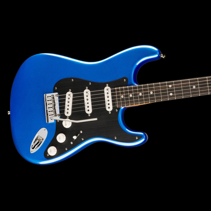 Fender American Ultra II Stratocaster Ebony Fingerboard Noble Blue Front Angle