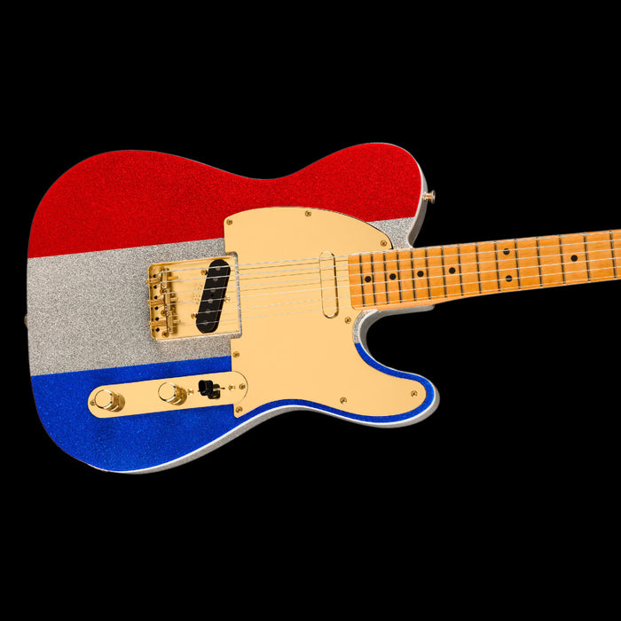 Fender Limited Edition Buck Owens Telecaster Red Silver & Blue Sparkle W/ Gig Bag