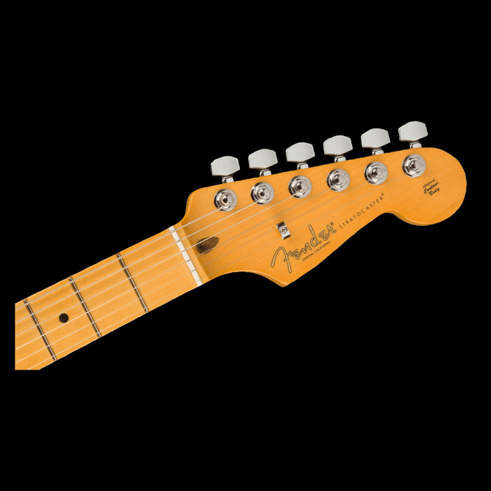 Fender American Professional II Stratocaster Maple Fingerboard Miami Blue Headstock