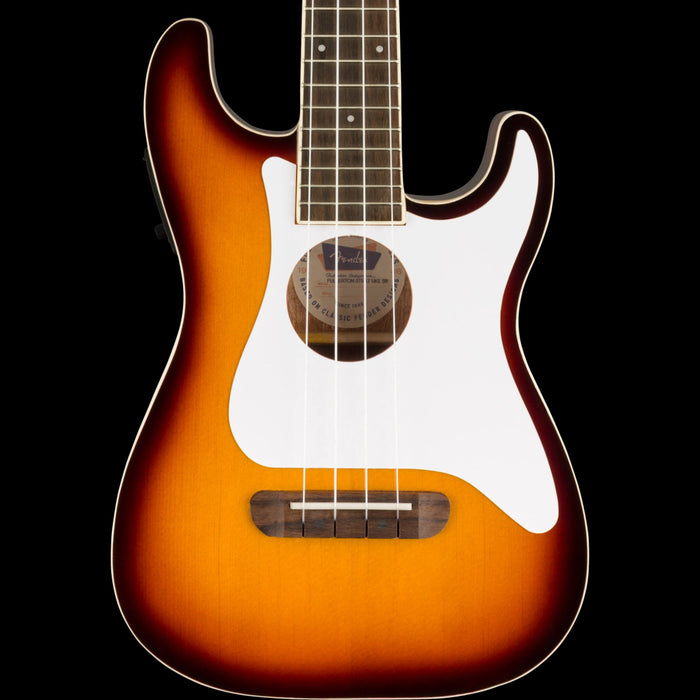 Fender Fullerton Strat Concert Uke Sunburst Front Crop