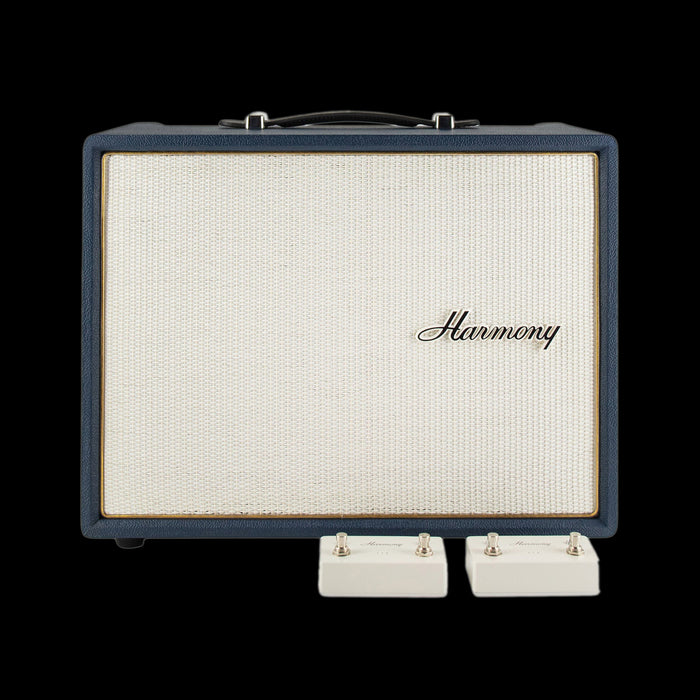 Harmony H605 Tube Guitar Amp Combo Front With Footswitches