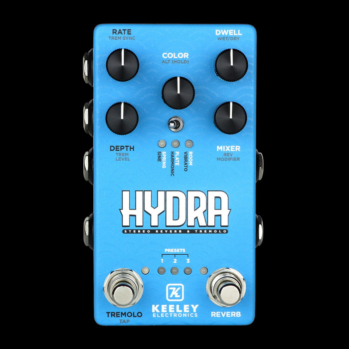 Keeley Hydra Stereo Reverb Tremolo Front