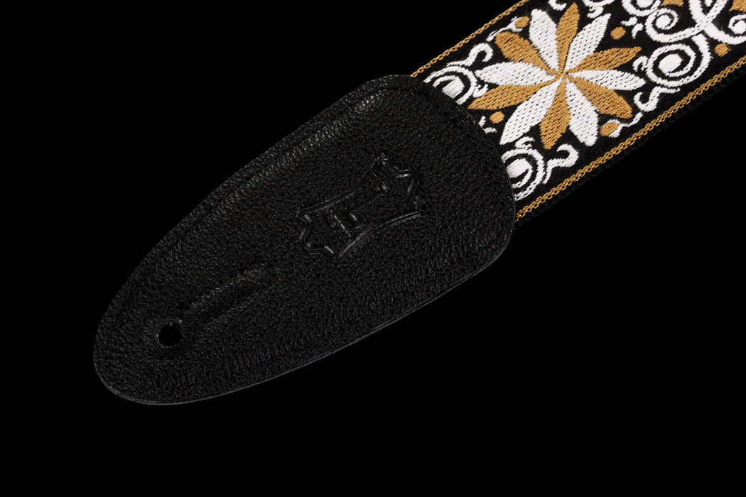 Levy's M8HT-13 2" Wide Jacquard Guitar Strap Logo Closeup