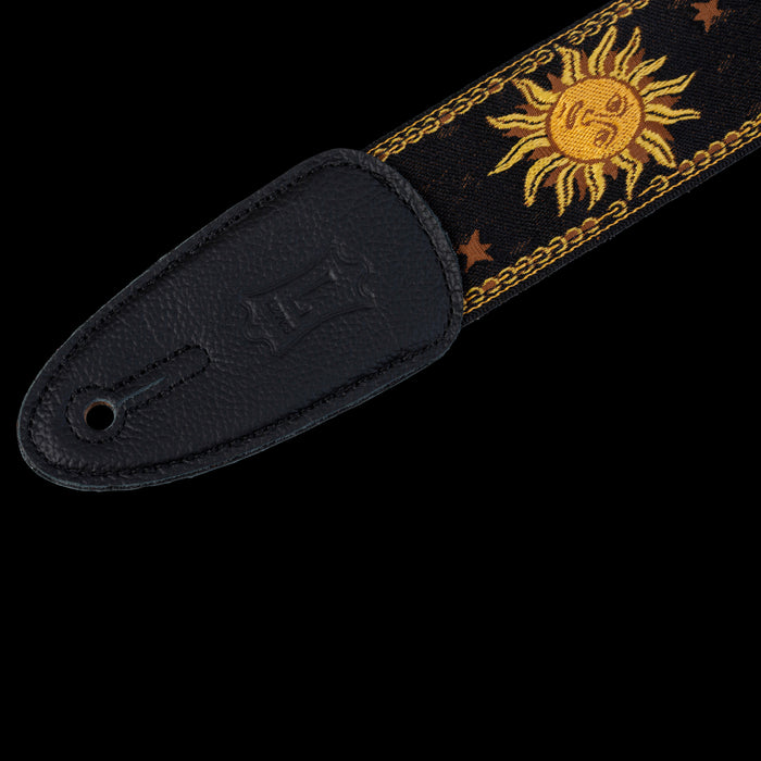 Levy's MPJG-SUN-BLK 2" Wide Black Jacquard Guitar Strap End Tab