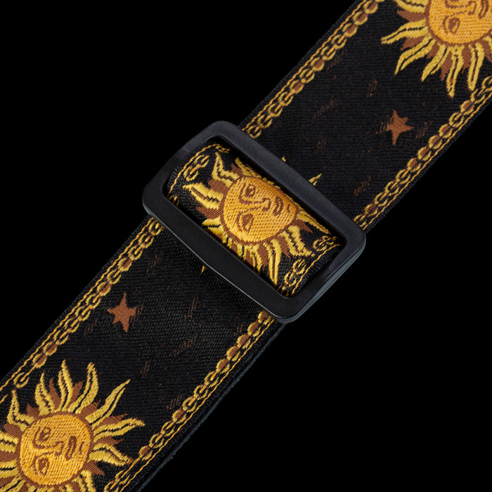 Levy's MPJG-SUN-BLK 2" Wide Black Jacquard Guitar Strap Buckle