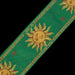 Levy's MPJG-SUN-GRN 2" Wide Green Jacquard Guitar Strap Closeup Detail