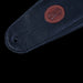 Levy's MSS2-4-BLK 4 1/2" Wide Black Garment Leather Bass Guitar Strap Closeup Logo