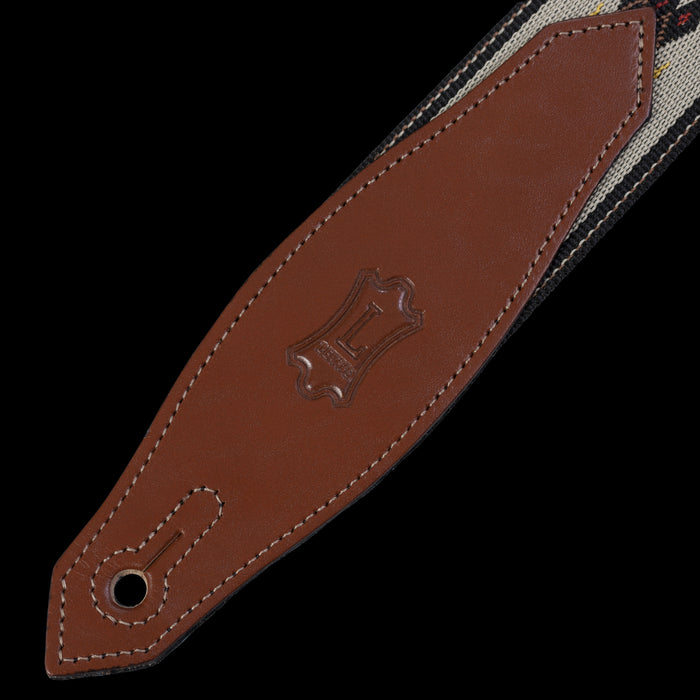 Levy's MSSN80-TAN 2" Wide Tan Woven Guitar Strap Front Tab