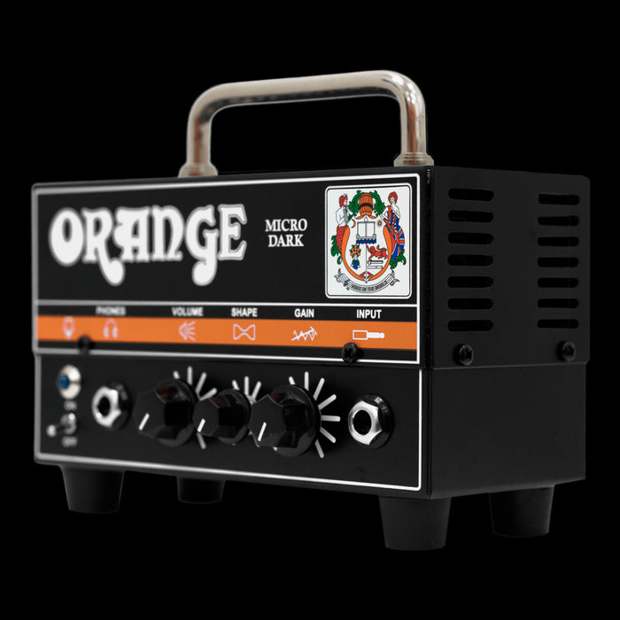 Orange Micro Dark 20-watt Hybrid Guitar Amp Head Front Angle