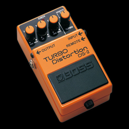 Boss DS-2 Turbo Distortion Guitar Effect Pedal Front Angle
