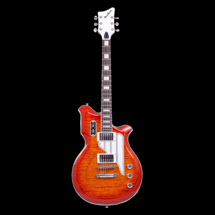 Eastwood Airline Map FM Guitar Flame Maple Top - Orangeburst Flame Front