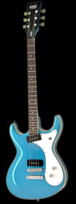 Eastwood Sidejack Baritone Electric Guitar - Metallic Blue Front