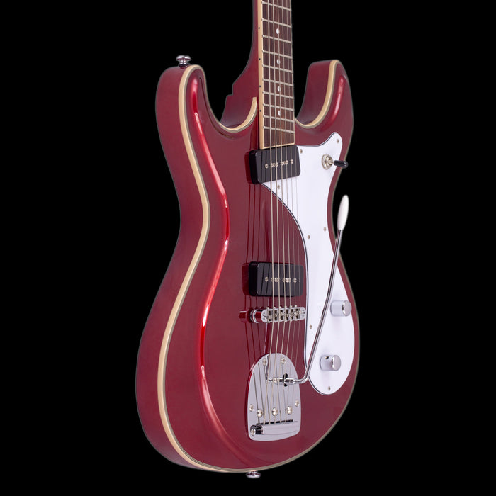 Eastwood Sidejack Deluxe Baritone Electric Guitar - Red Side 