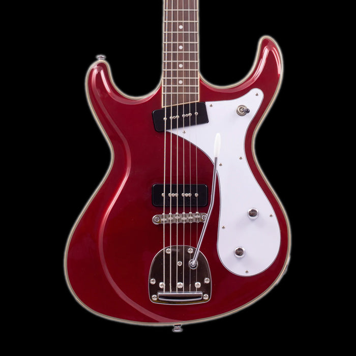 Eastwood Sidejack Deluxe Baritone Electric Guitar - Red Front Crop